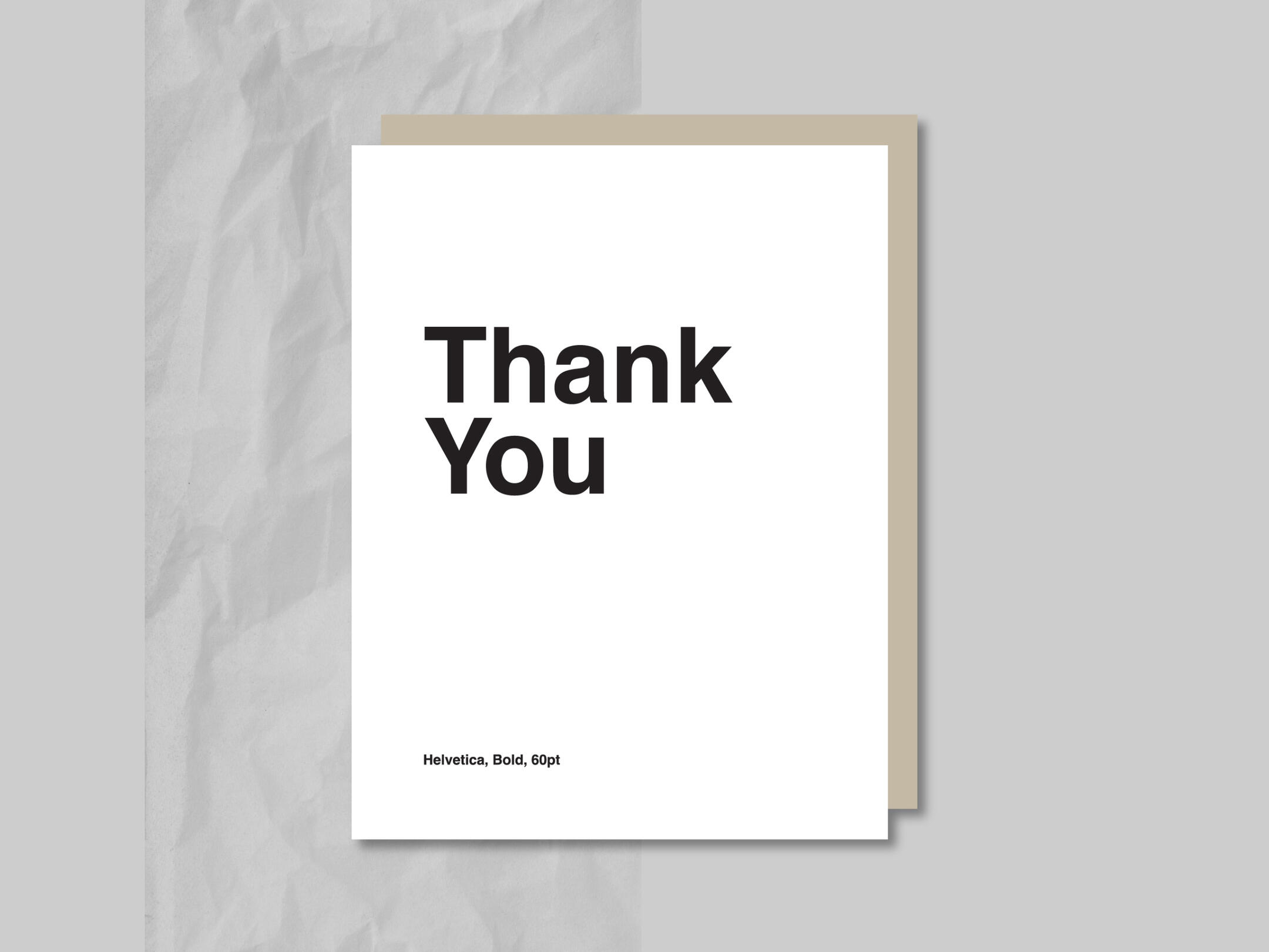Helvetica Thank You Card