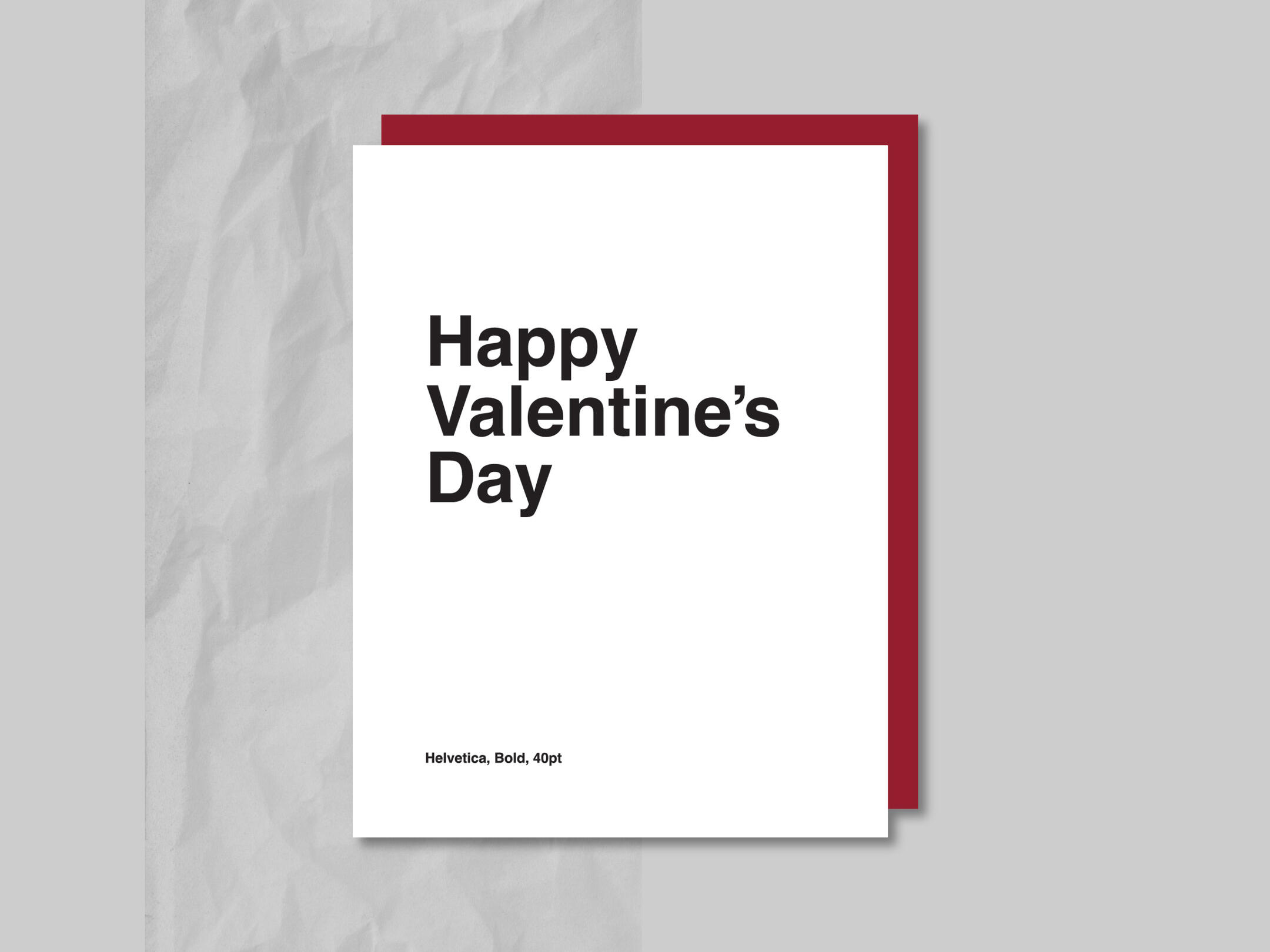 Helvetica Valentine's Day Card